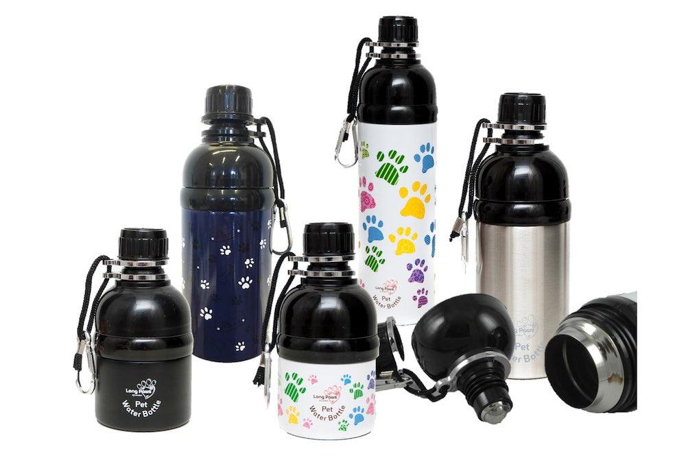 Harleys Companions - Dog Water Bottle, Lick 'n Flow, Silver