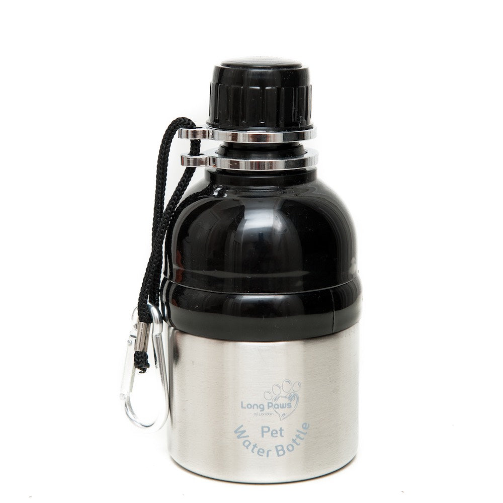 Harleys Companions - Dog Water Bottle, Lick 'n Flow, Silver