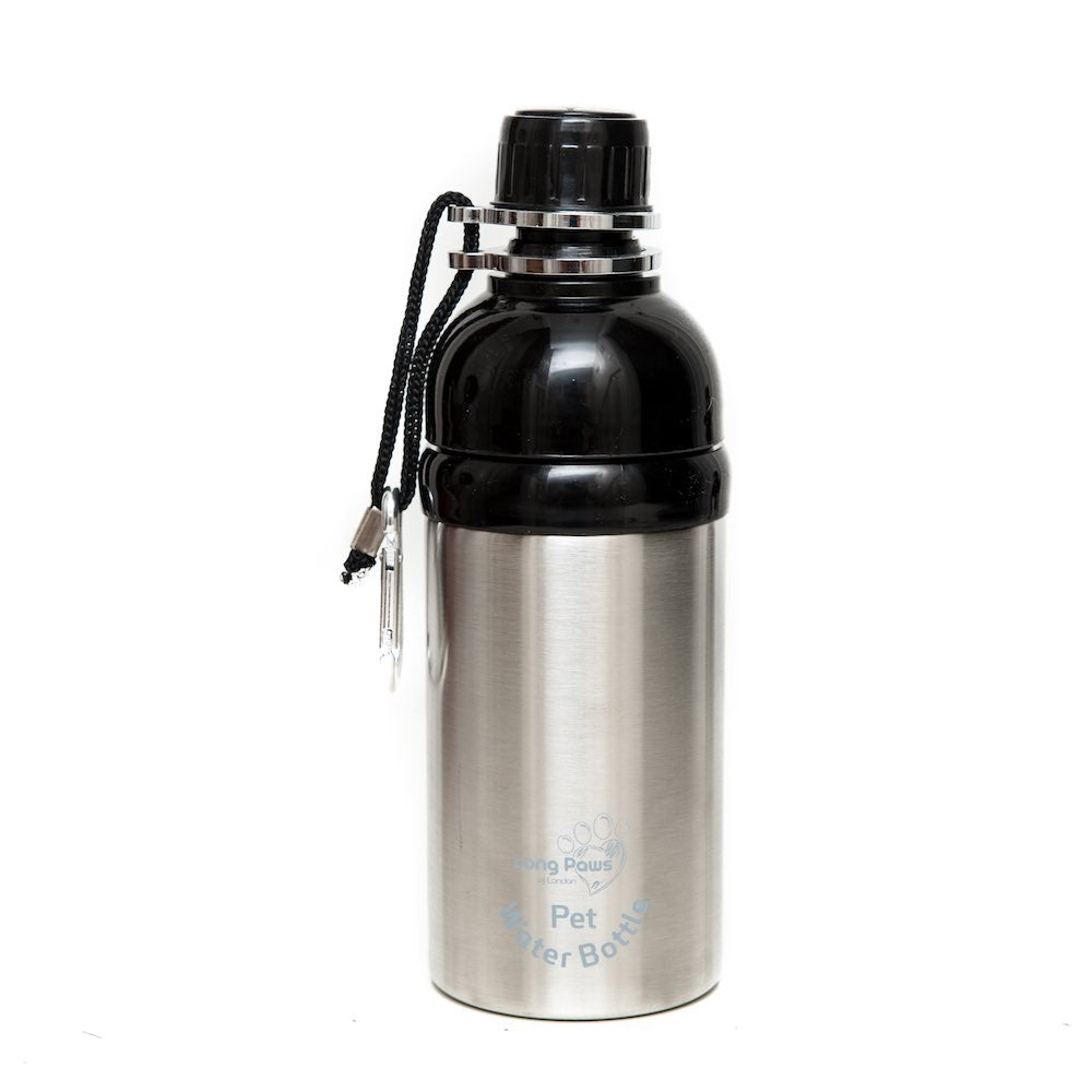 Harleys Companions - Dog Water Bottle, Lick 'n Flow, Silver