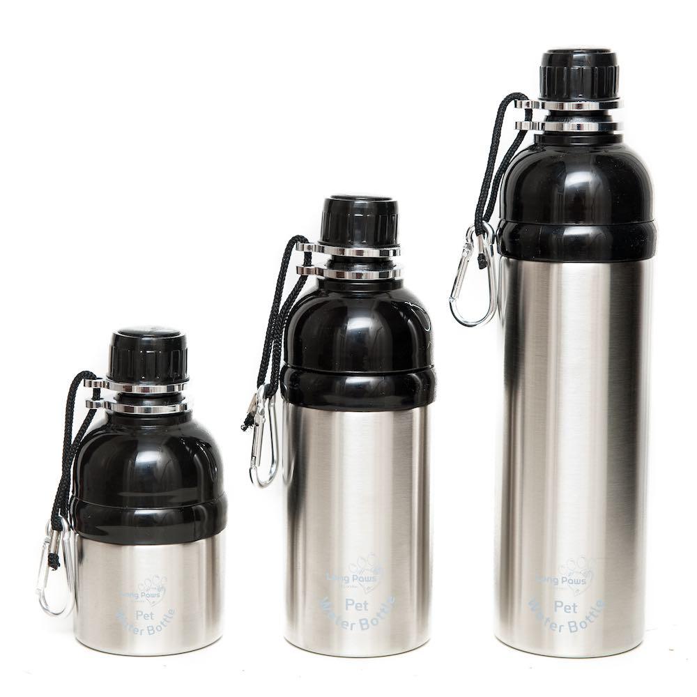 Harleys Companions - Dog Water Bottle, Lick 'n Flow, Silver