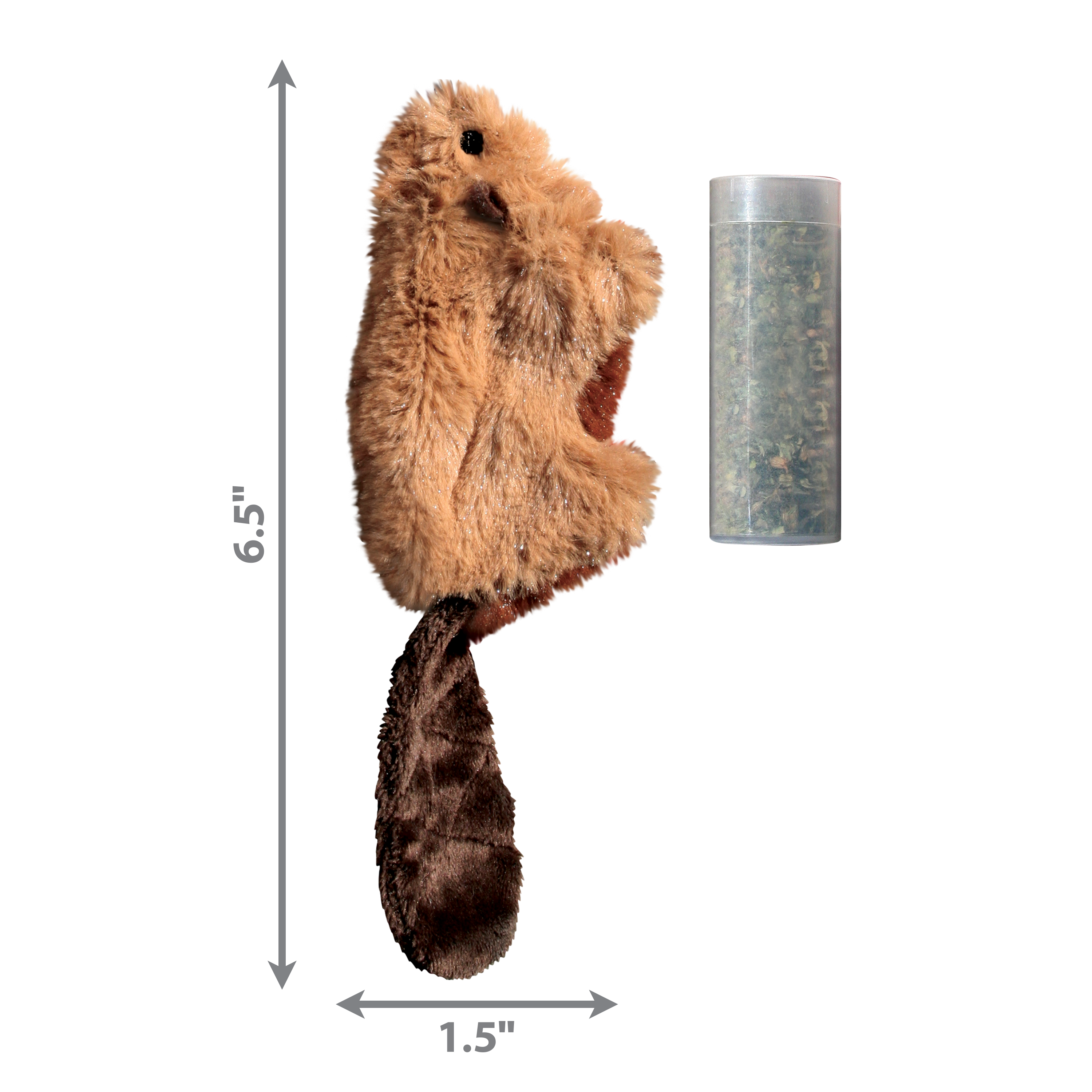 KONG Refillable Catnip Beaver Plush Cat Toy 17cm