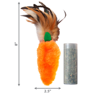 KONG Refillable Catnip Feather Carrot Plush Cat Toy 17cm