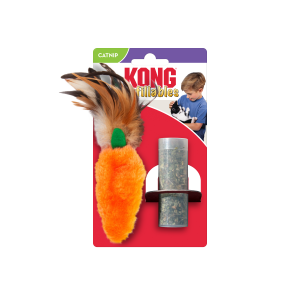 KONG Refillable Catnip Feather Carrot Plush Cat Toy 17cm