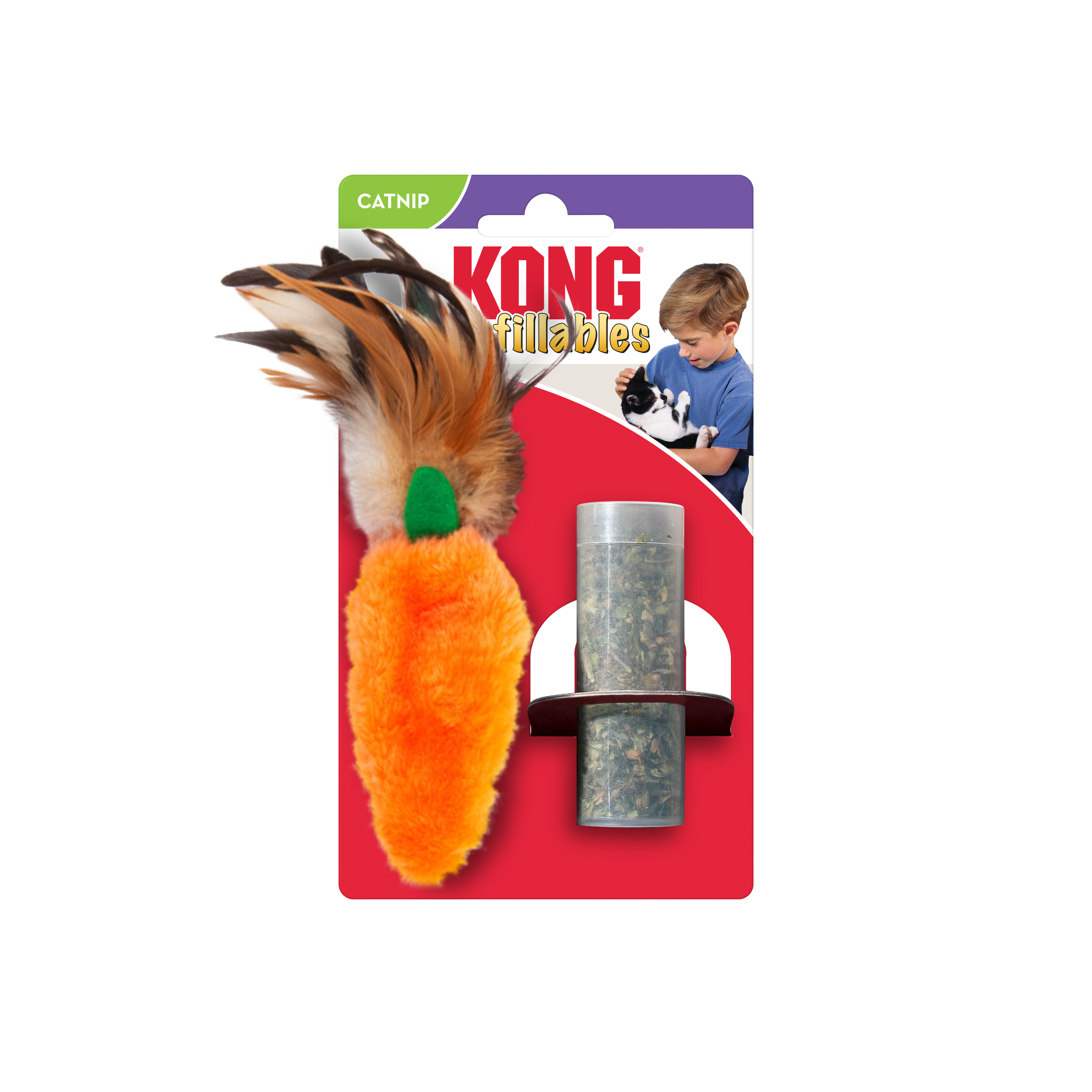 KONG Refillable Catnip Rat Plush Cat Toy 16cm