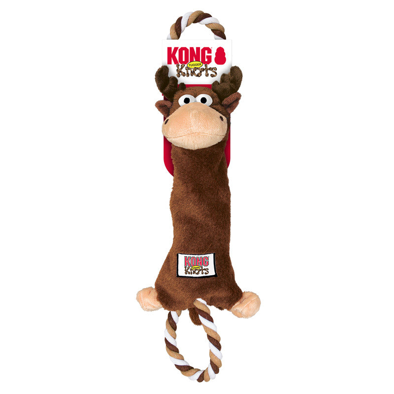 KONG TuggerKnots Monkey Squeaky Tug Plush Dog Toy - Small/Medium