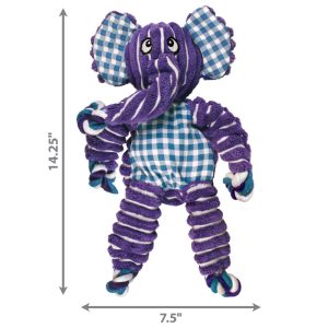 KONG Floppy Knots Elephant Squeaky Tug Dog Toy - Medium/Large