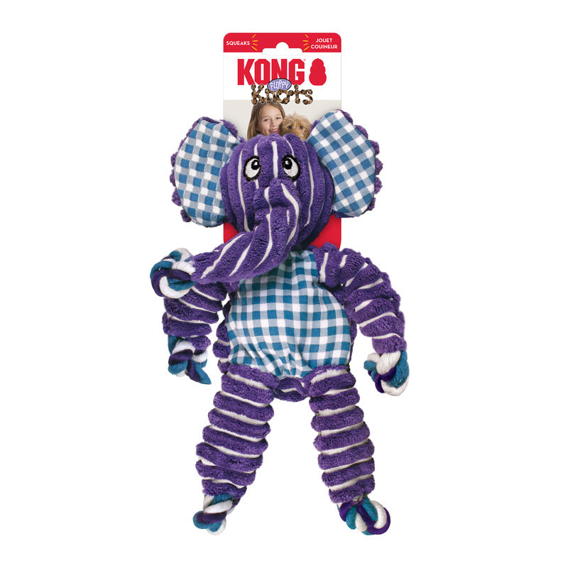 KONG Floppy Knots Bunny Squeaky Tug Dog Toy - Small/Medium