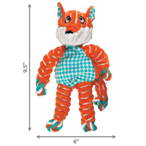 KONG Floppy Knots Fox Squeaky Tug Dog Toy - Small/Medium