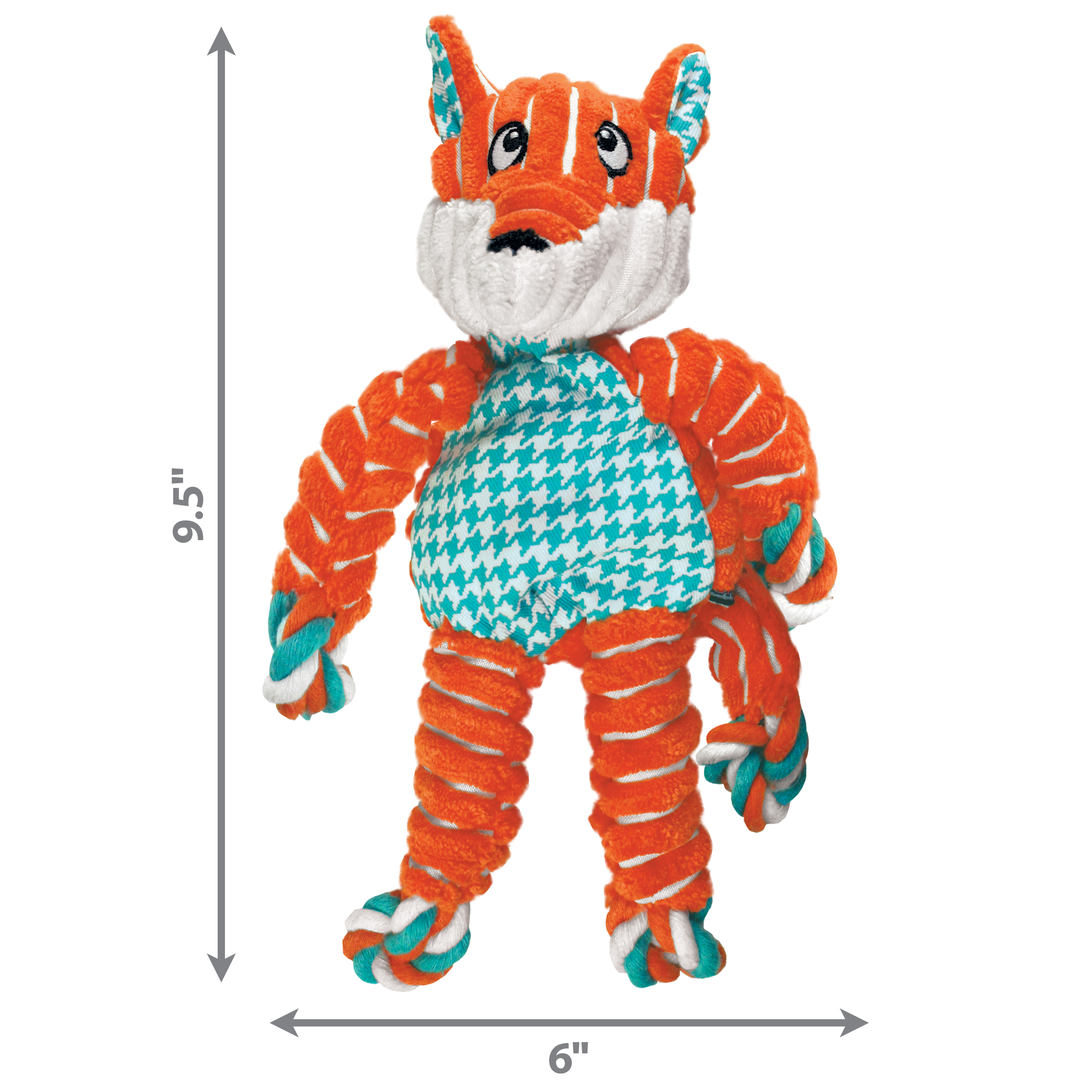 KONG Floppy Knots Fox Squeaky Tug Dog Toy - Small/Medium