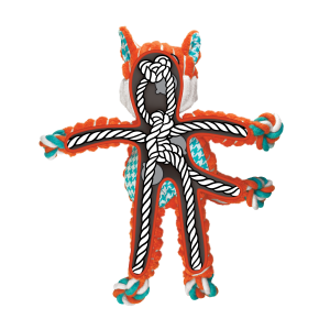 KONG Floppy Knots Fox Squeaky Tug Dog Toy - Small/Medium