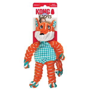 KONG Floppy Knots Fox Squeaky Tug Dog Toy - Small/Medium