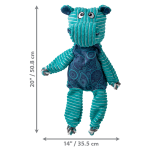 KONG Floppy Knots Hippo Squeaky Tug Dog Toy - X-Large