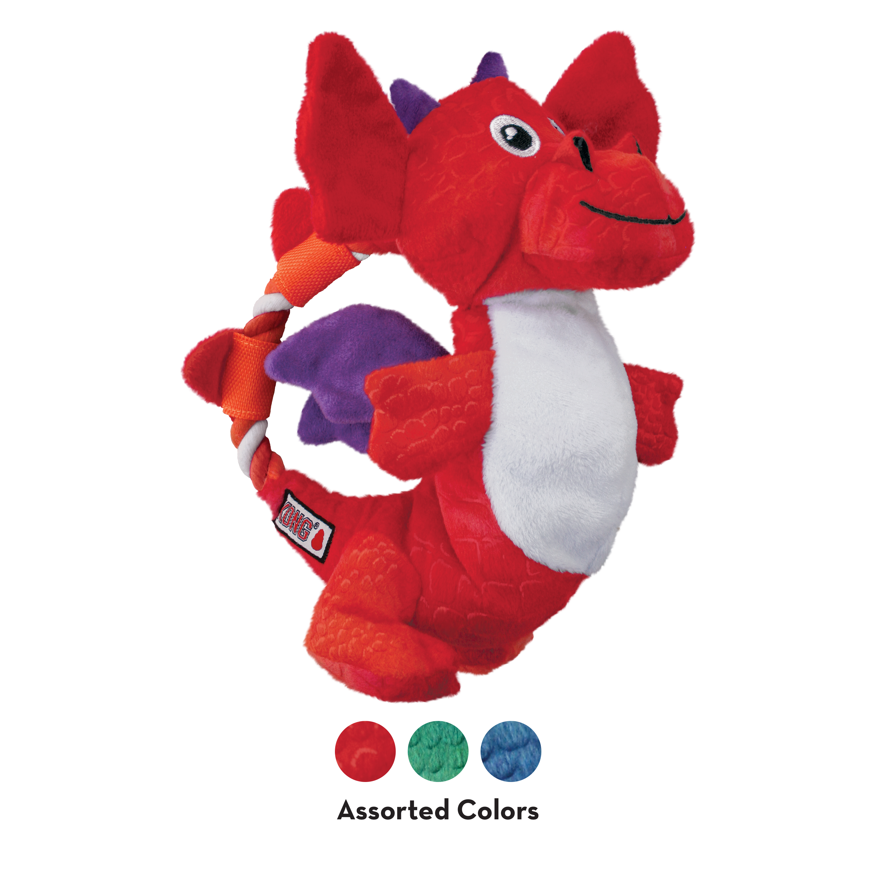 KONG Dragon Knots Squeaky Dog Toy Medium/Large - Assorted