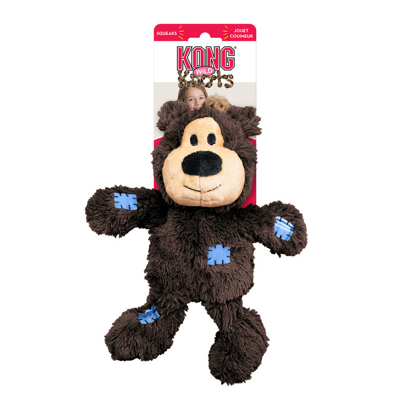 KONG WildKnots Bears Squeaky Plush Dog Toy - X-Large Assorted