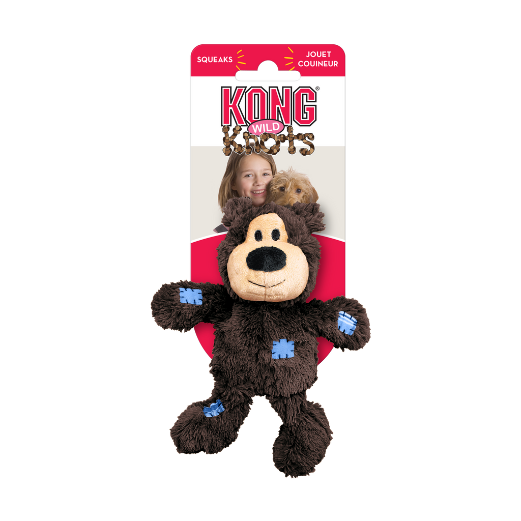 KONG WildKnots Bears Squeaky Plush Dog Toy - X-Large Assorted