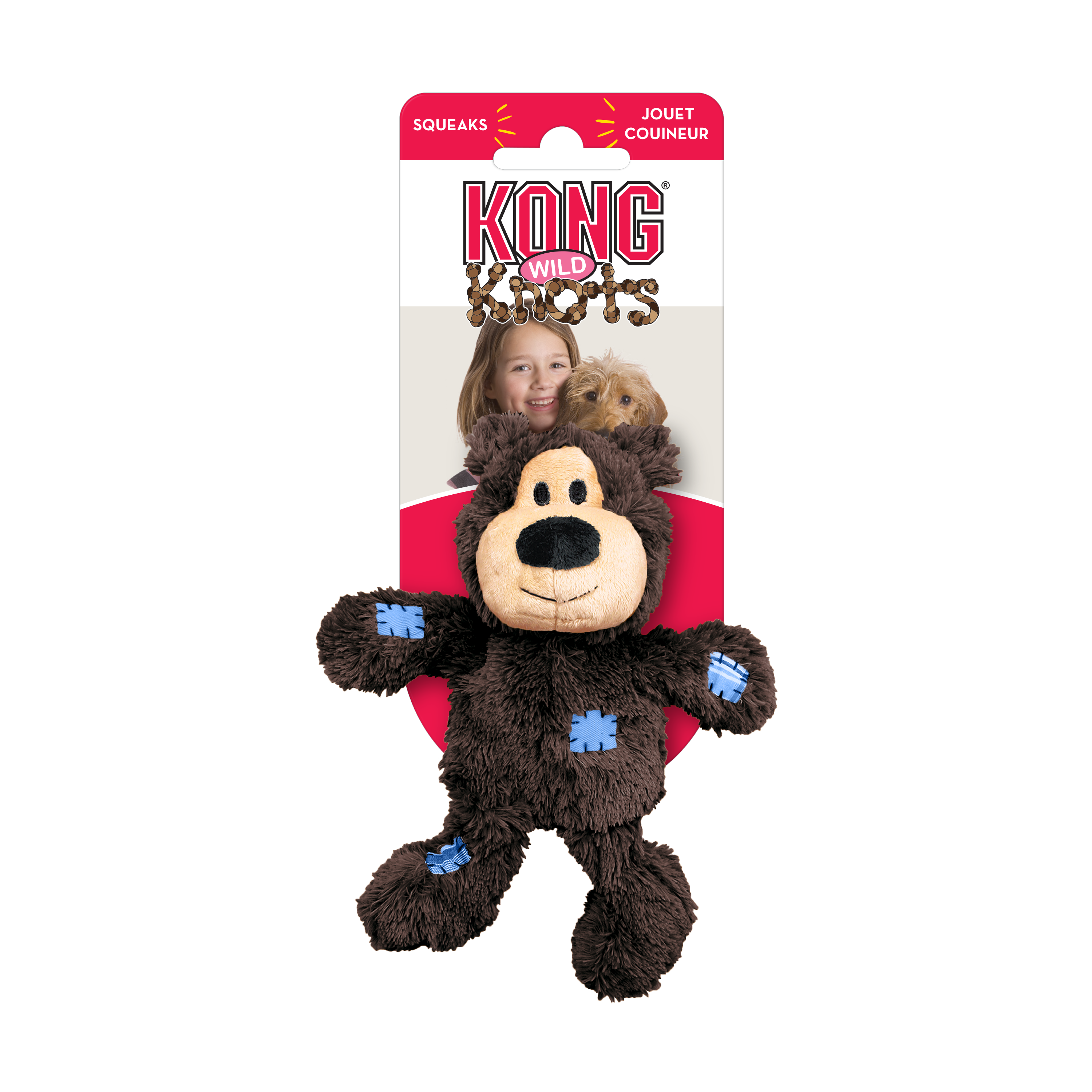 KONG WildKnots Bears Squeaky Plush Dog Toy - X-Large Assorted