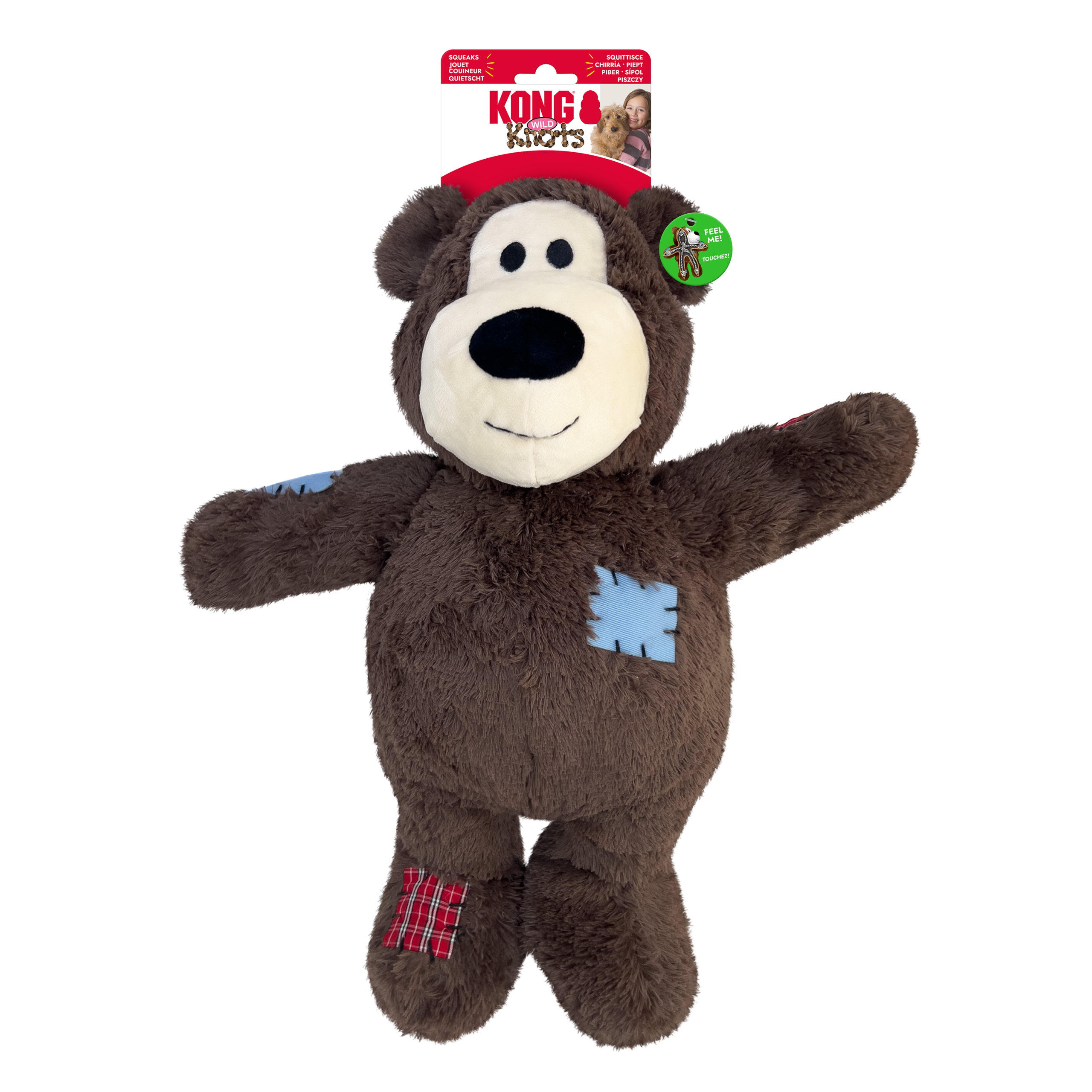 KONG WildKnots Bears Squeaky Plush Dog Toy - X-Small Assorted