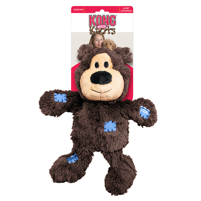 KONG WildKnots Bears Squeaky Plush Dog Toy - X-Large Assorted