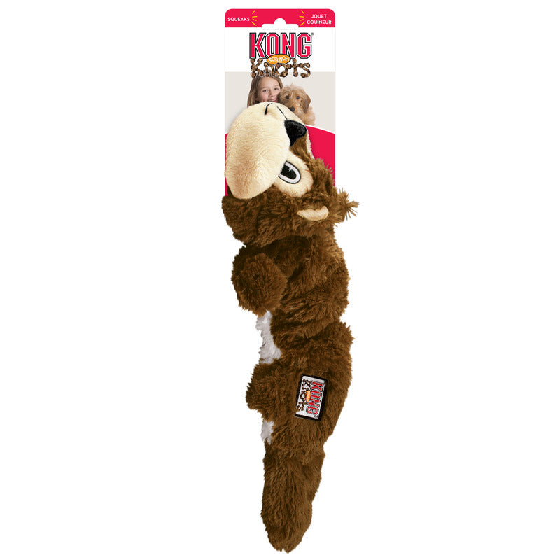 KONG Scrunch Knots Fox Squeaky Tug Dog Toy - Small/Medium (25.4cm)