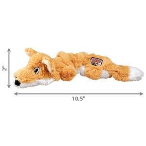 KONG Scrunch Knots Fox Squeaky Tug Dog Toy - Small/Medium (25.4cm)