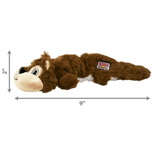 KONG Scrunch Knots Squirrel Squeaky Tug Dog Toy - Small/Medium (25.4cm)