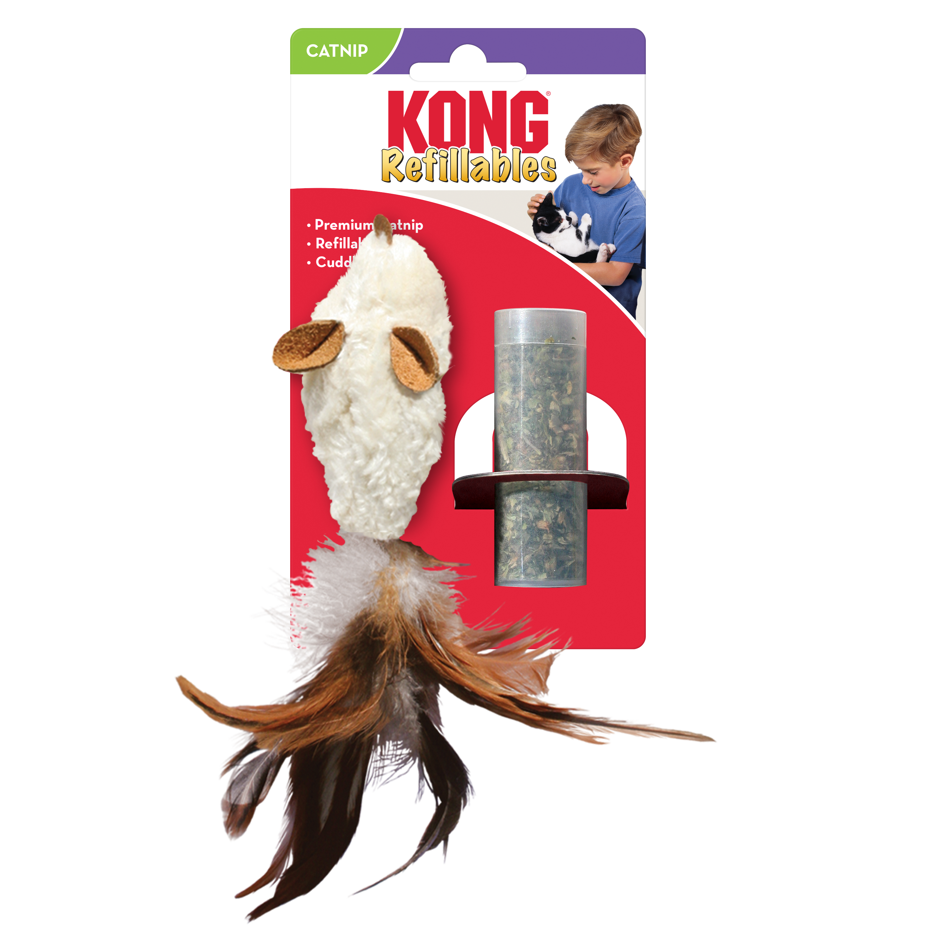 KONG Refillable Catnip Duck Plush Cat Toy 17cm