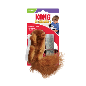 KONG Refillable Catnip Squirrel Plush Cat Toy 17cm