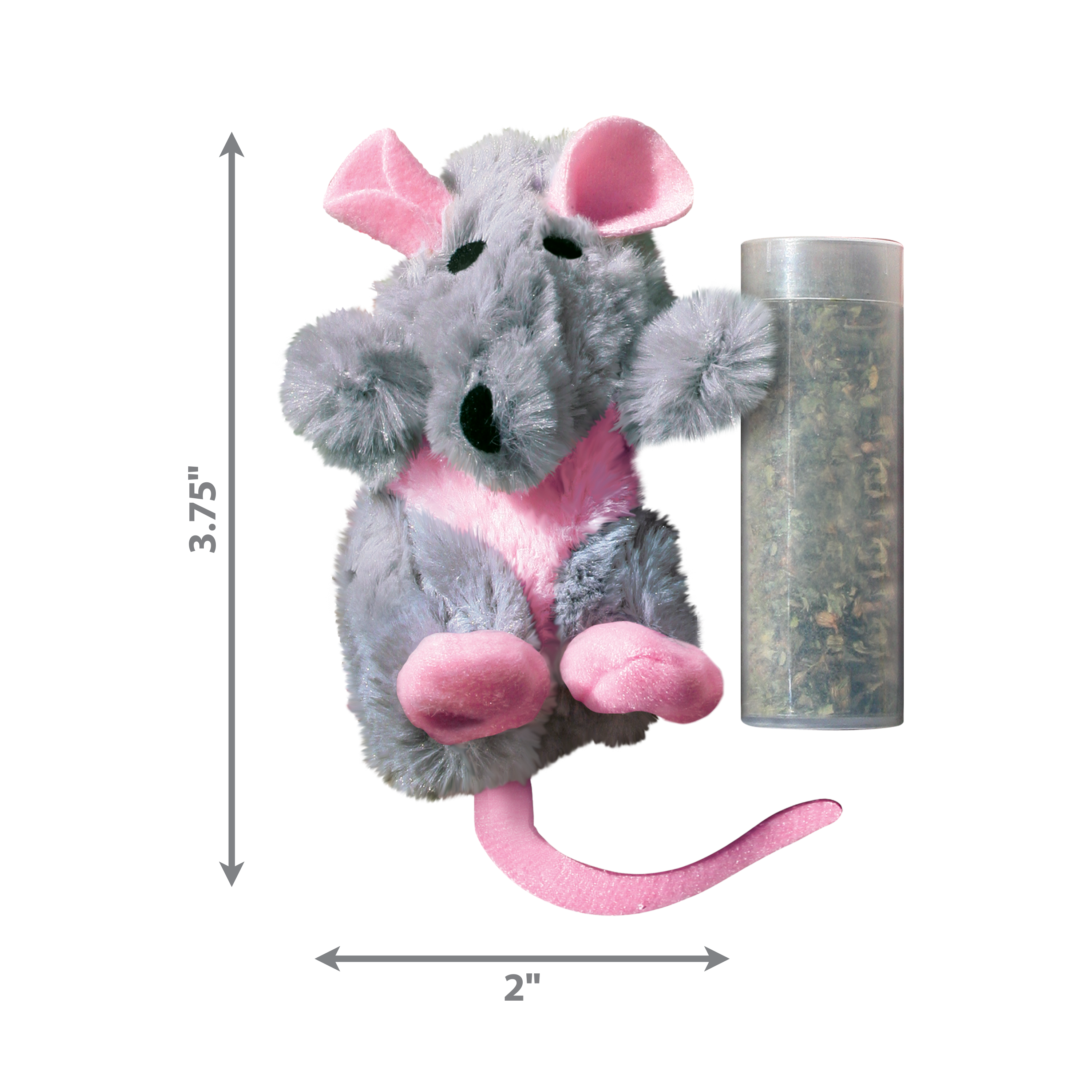 KONG Refillable Catnip Rat Plush Cat Toy 16cm