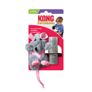 KONG Refillable Catnip Rat Plush Cat Toy 16cm