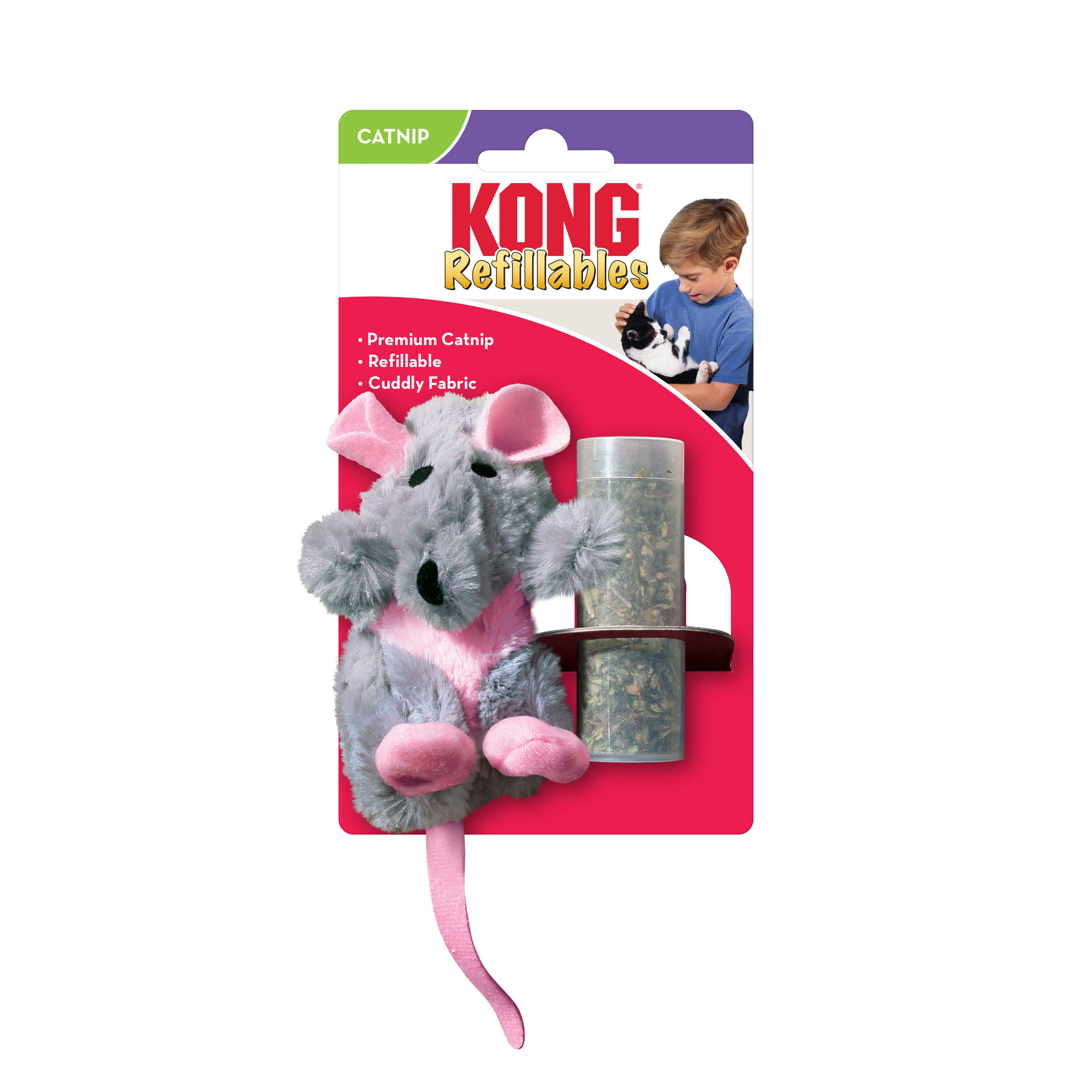 KONG Refillable Catnip Beaver Plush Cat Toy 17cm