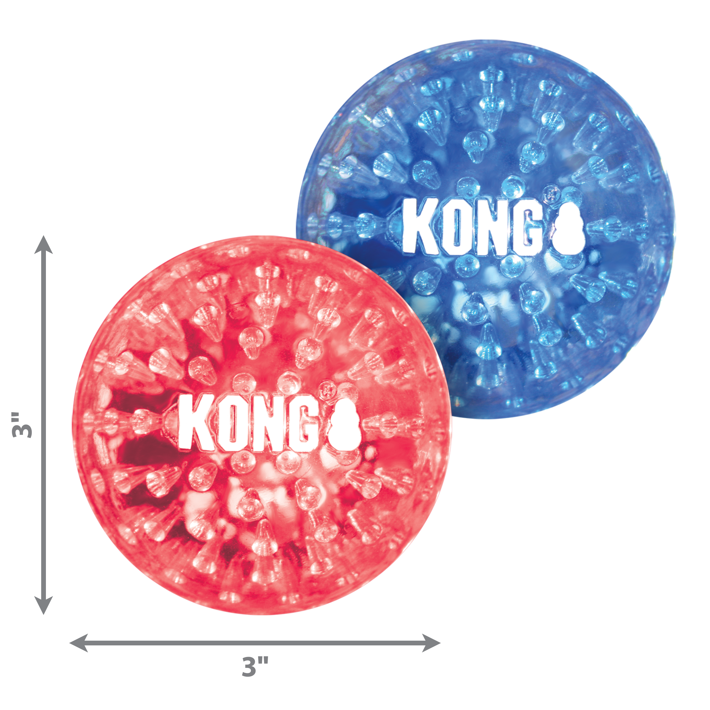 KONG Squeezz Geodz Squeaky Fetch Dog Toy - Large 2-Pack Assorted