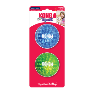 KONG Squeezz Geodz Squeaky Fetch Dog Toy - Large 2-Pack Assorted