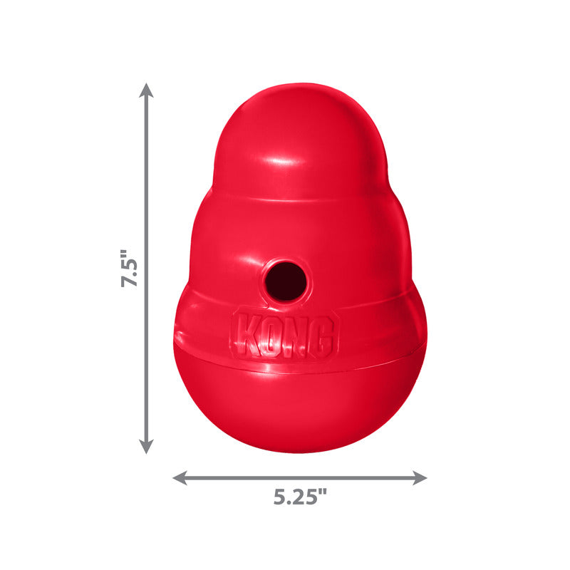 KONG Wobbler Interactive Treat Dispensing Dog Toy - Large Red (18cm)