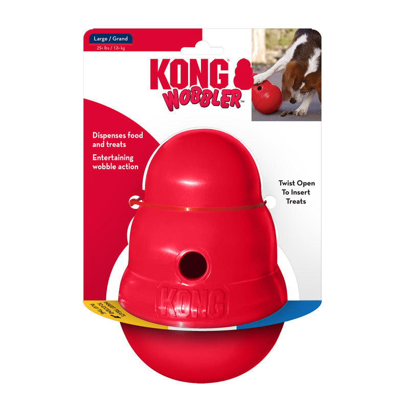 KONG Wobbler Interactive Treat Dispensing Dog Toy - Small Red (15cm)