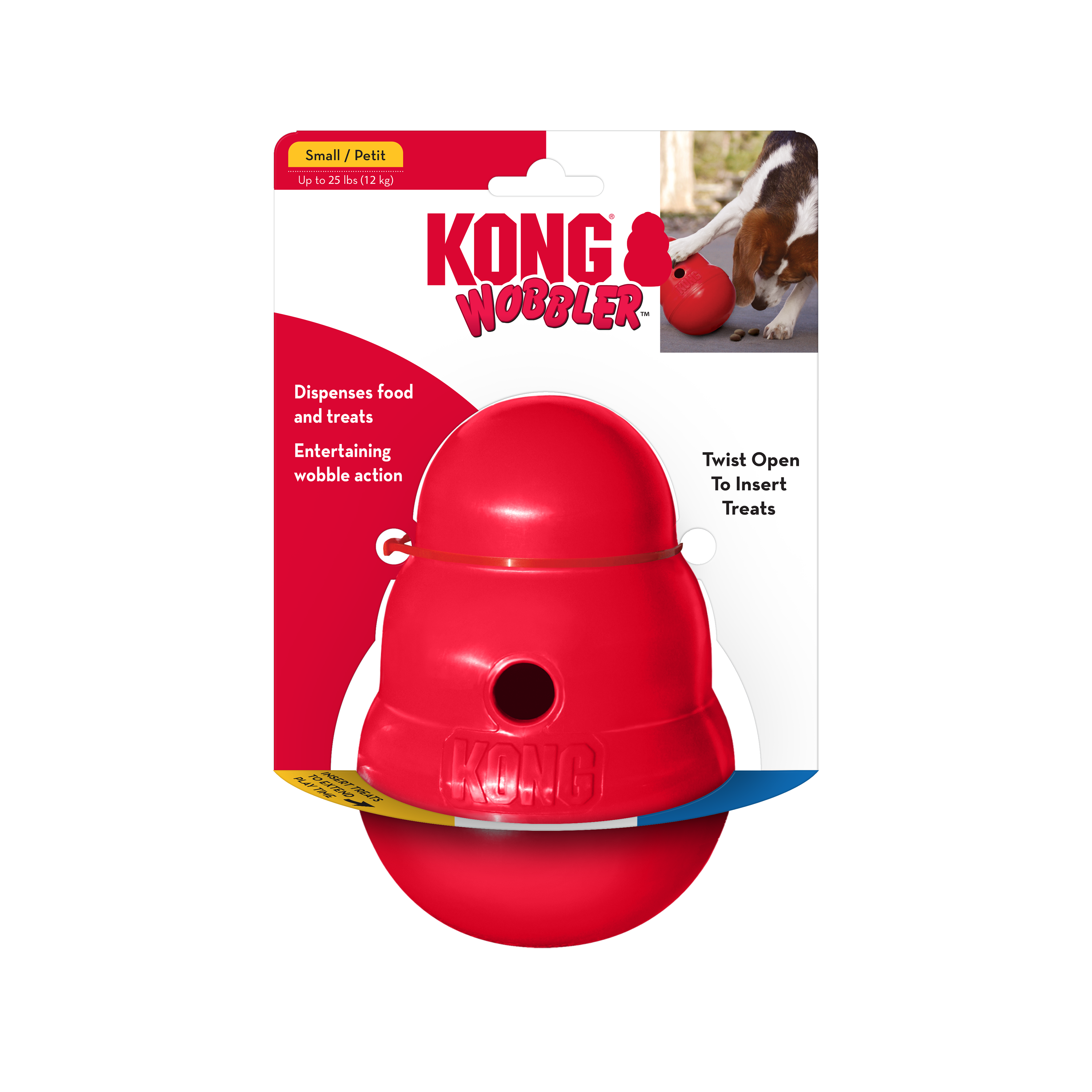 KONG Wobbler Interactive Treat Dispensing Dog Toy - Large Red (18cm)