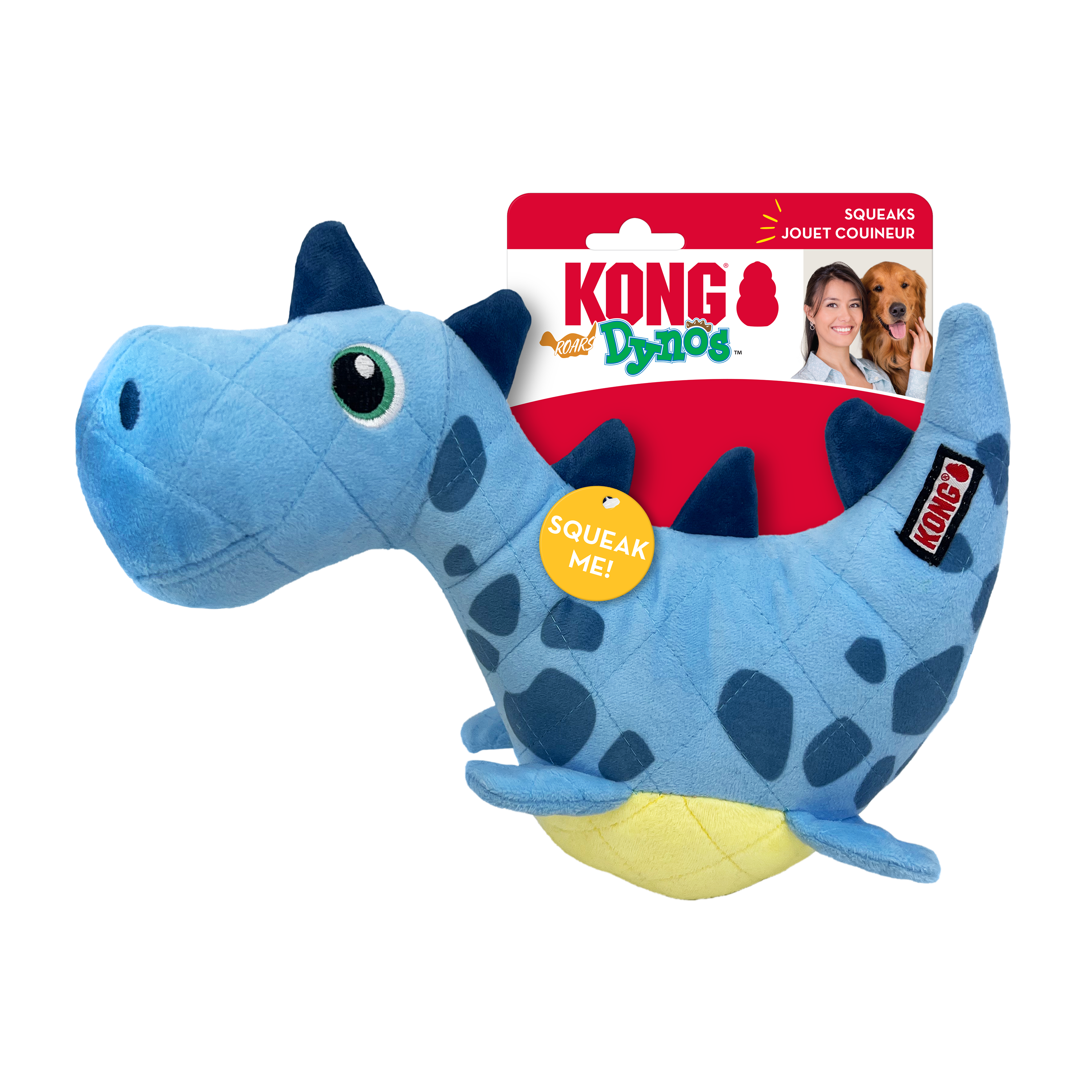 KONG Dynos Roars Squeaky Dog Toy Medium/Large - Blue