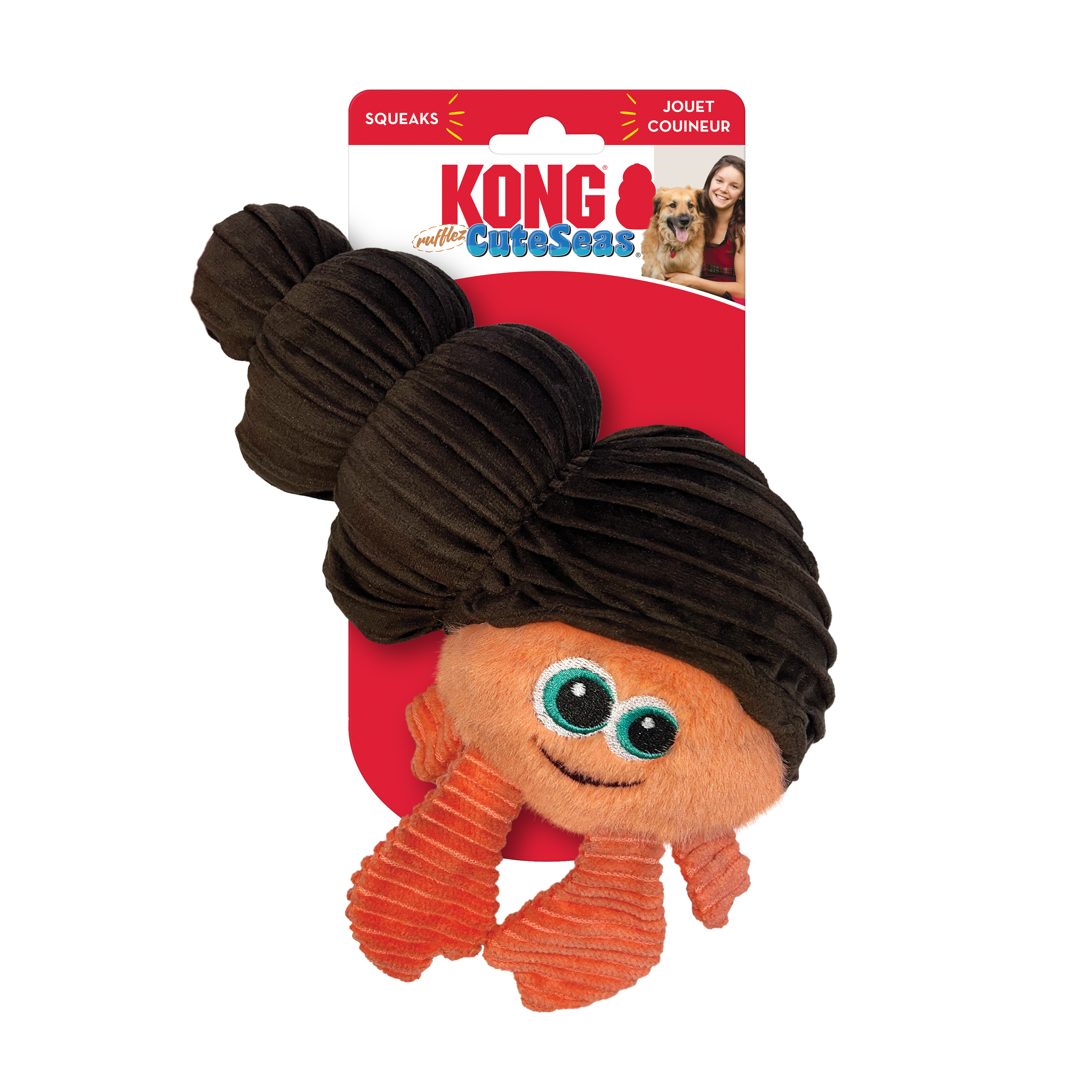 KONG Cuteseas Rufflez Hermit Crab Plush Dog Toy Small/Medium