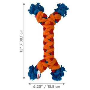 KONG Rope Rally Bone Durable Tug Dog Toy - Medium