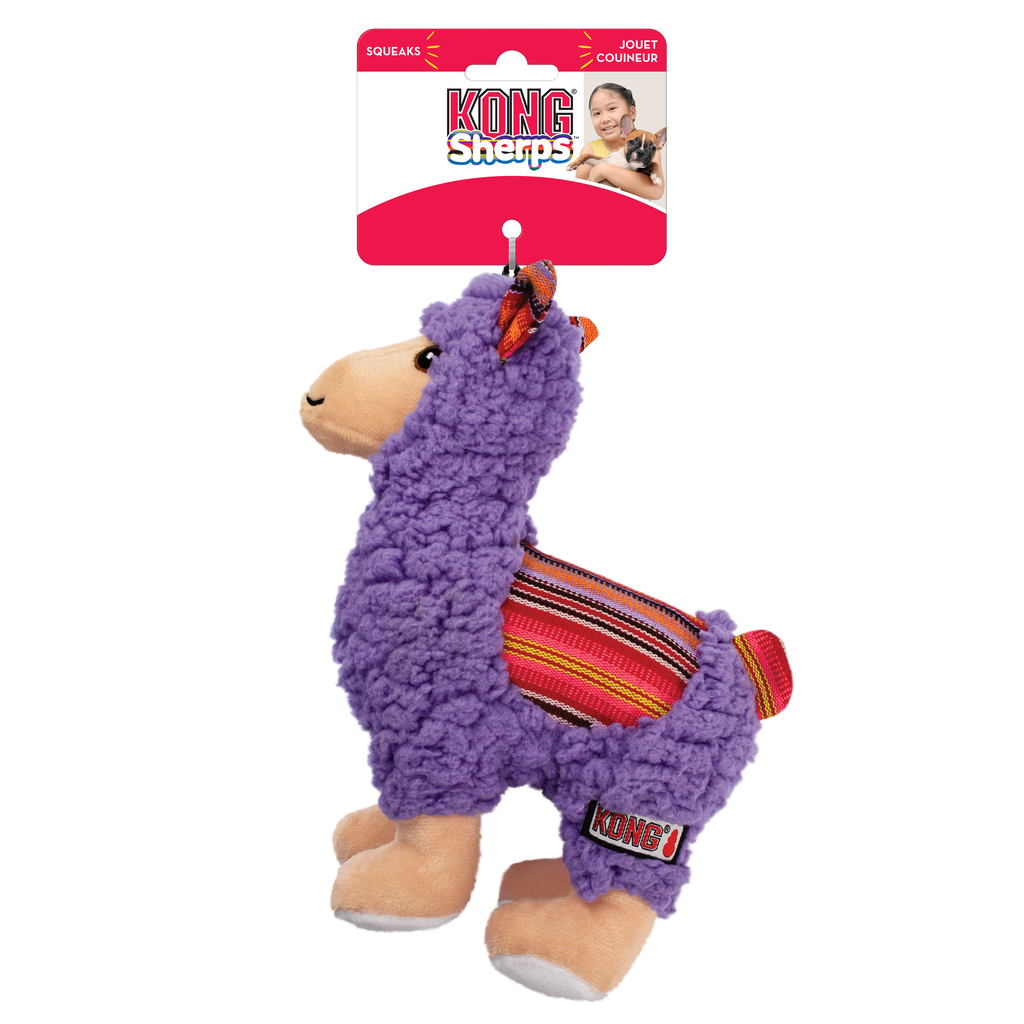 KONG Sherps Donkey Squeaky Plush Dog Toy - Medium