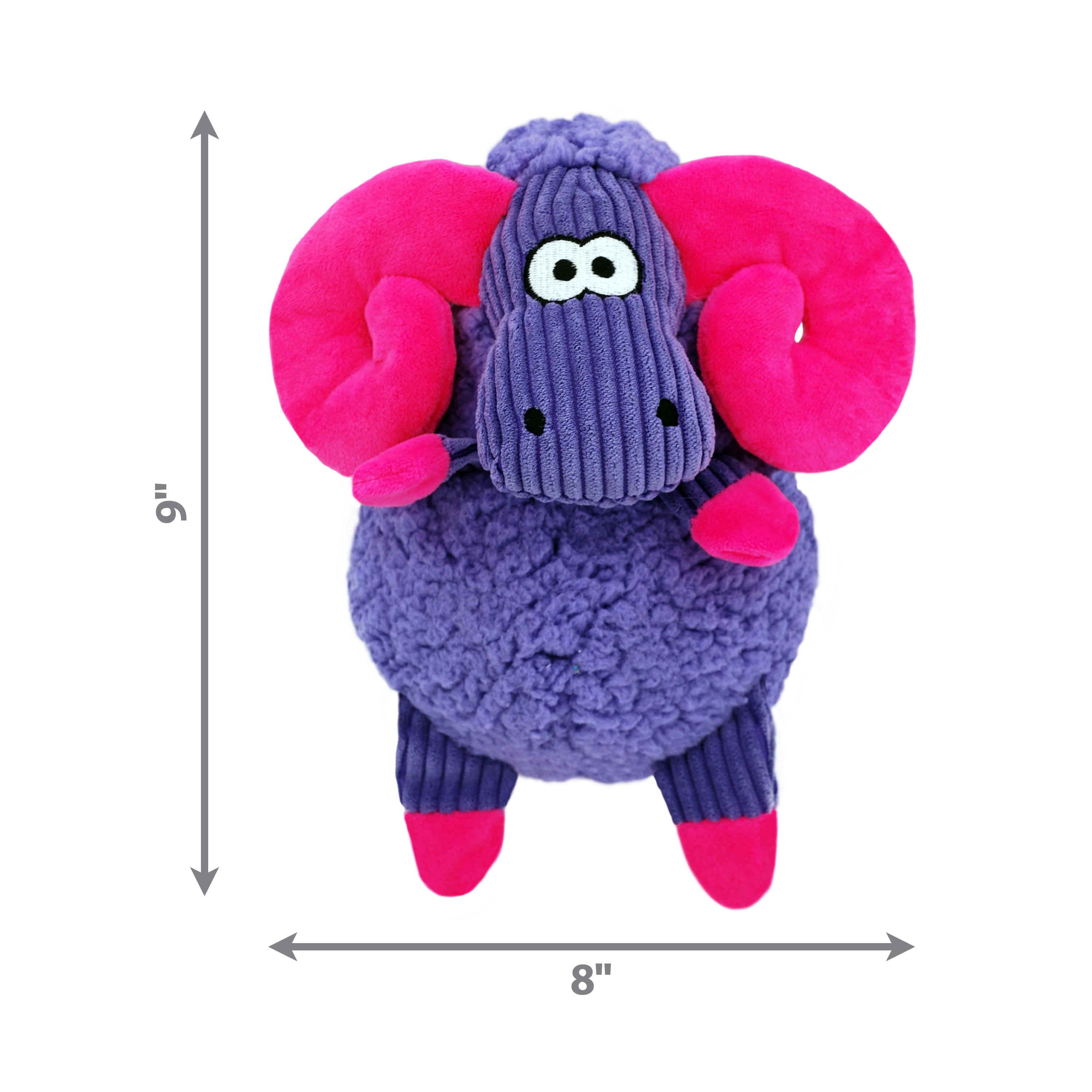 KONG Sherps Floofs Big Horn Squeaky Plush Dog Toy - Medium