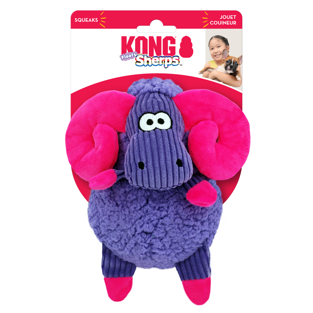KONG Sherps Floofs Moose Squeaky Plush Dog Toy - Medium