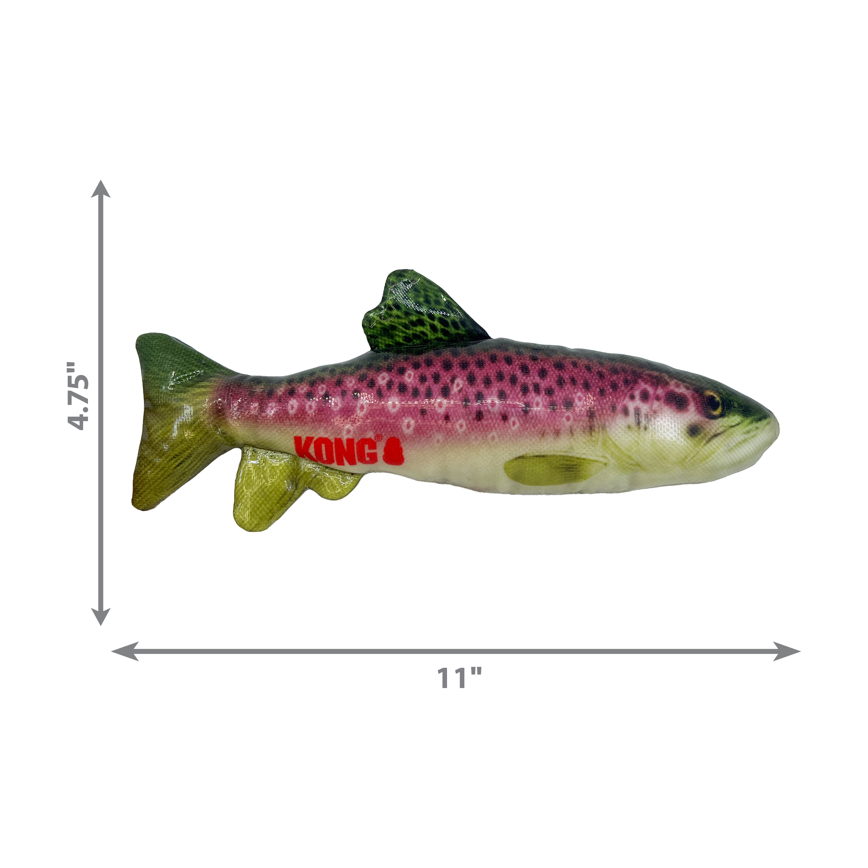 KONG Wild Shieldz Trout Durable Fetch Dog Toy - Medium