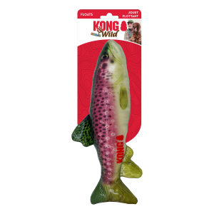 KONG Wild Shieldz Trout Durable Fetch Dog Toy - Medium