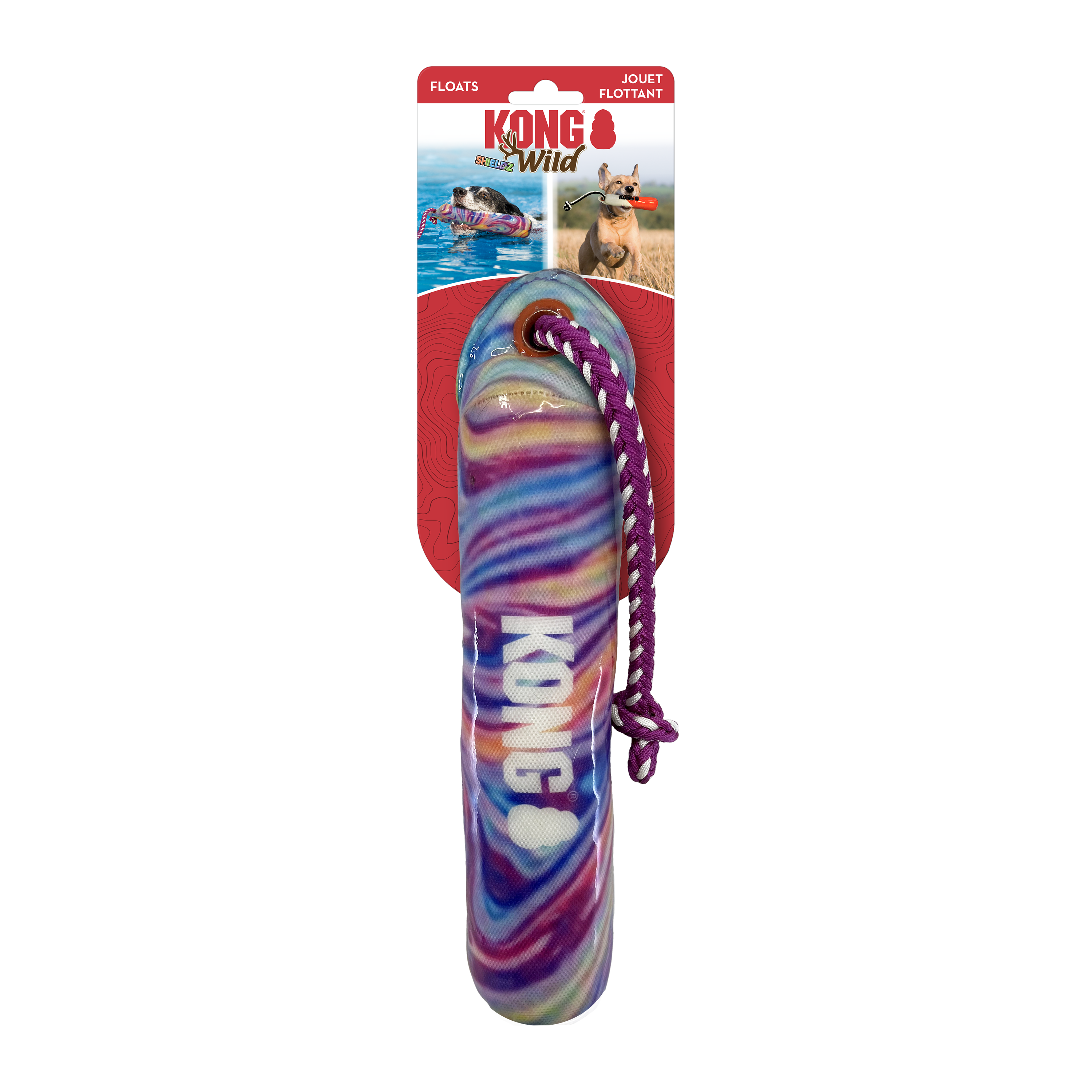 KONG Wild Shieldz Training Dummy Durable Fetch Dog Toy - Small/Medium Swirl