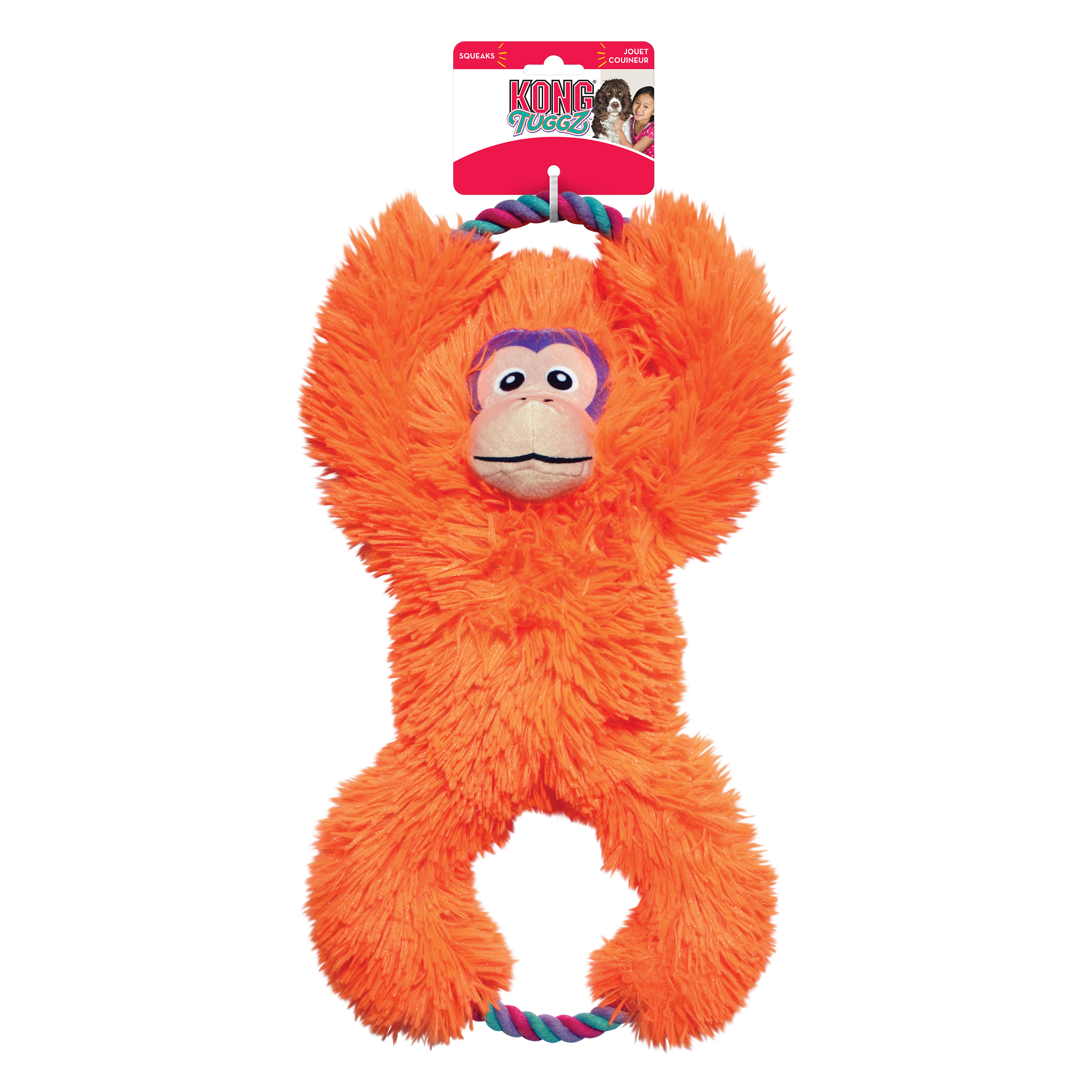 KONG Tuggz Sloth Squeaky Tug Plush Dog Toy - X-Large