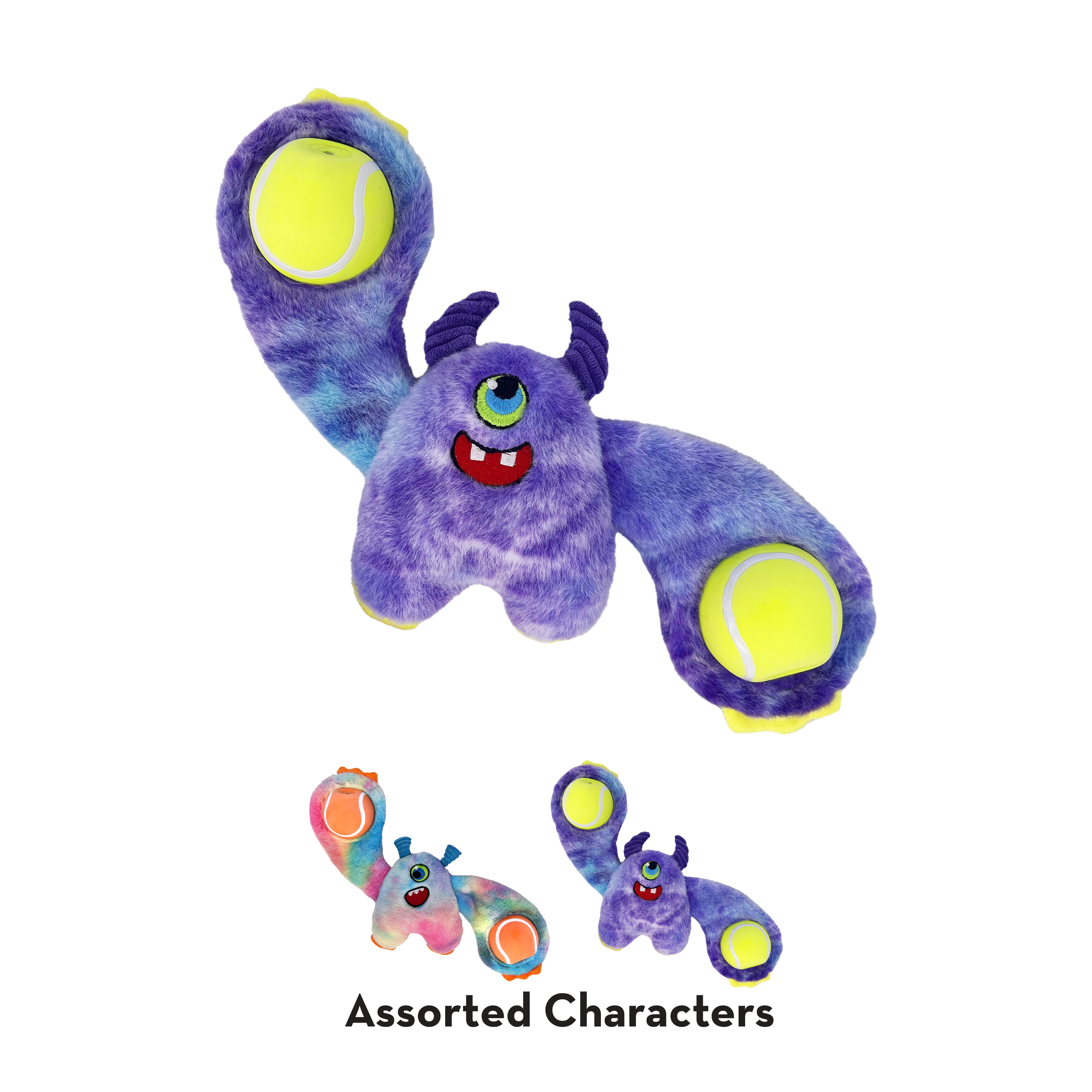 KONG Woozles Monster Squeaky Plush Dog Toy - Medium Assorted