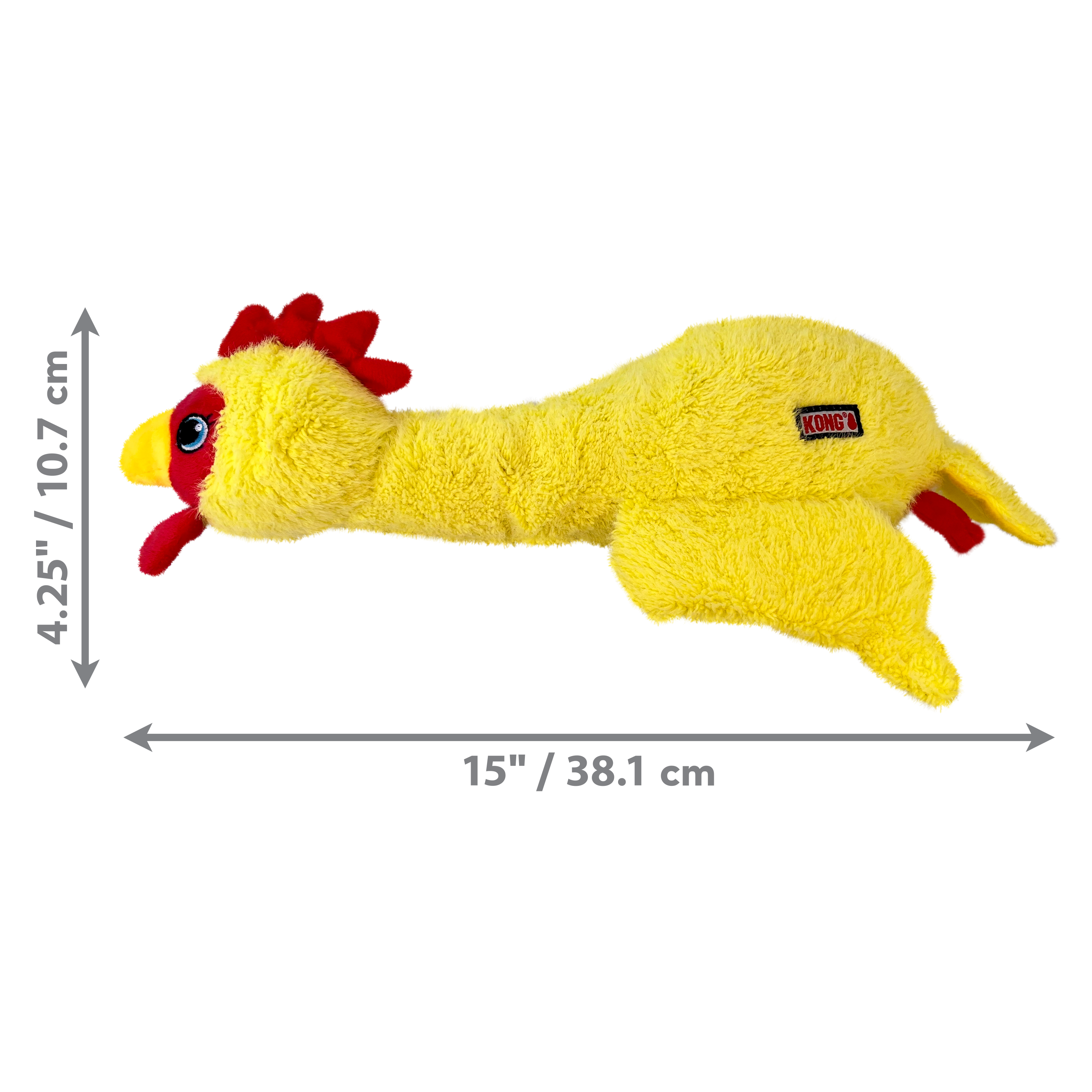 KONG Scruffs Chicken Squeaky Plush Dog Toy - Medium/Large