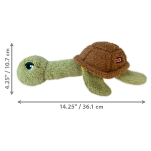 KONG Scruffs Turtle Squeaky Plush Dog Toy - Medium/Large
