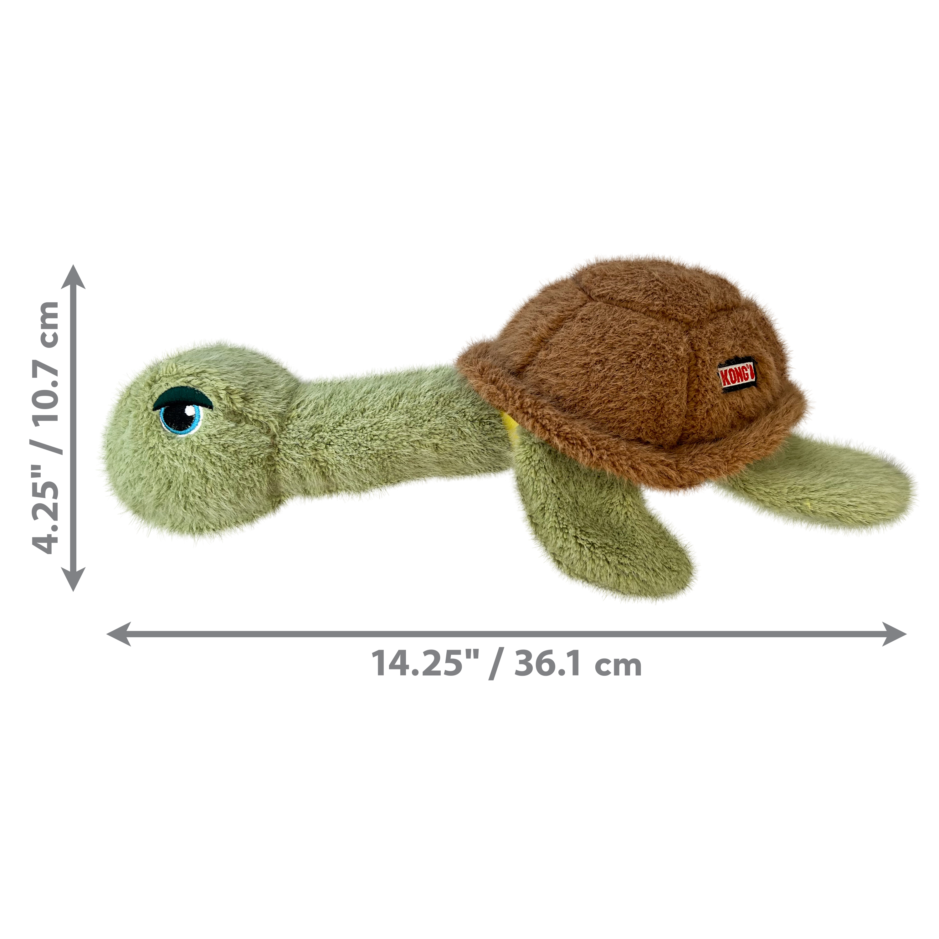 KONG Scruffs Turtle Squeaky Plush Dog Toy - Medium/Large