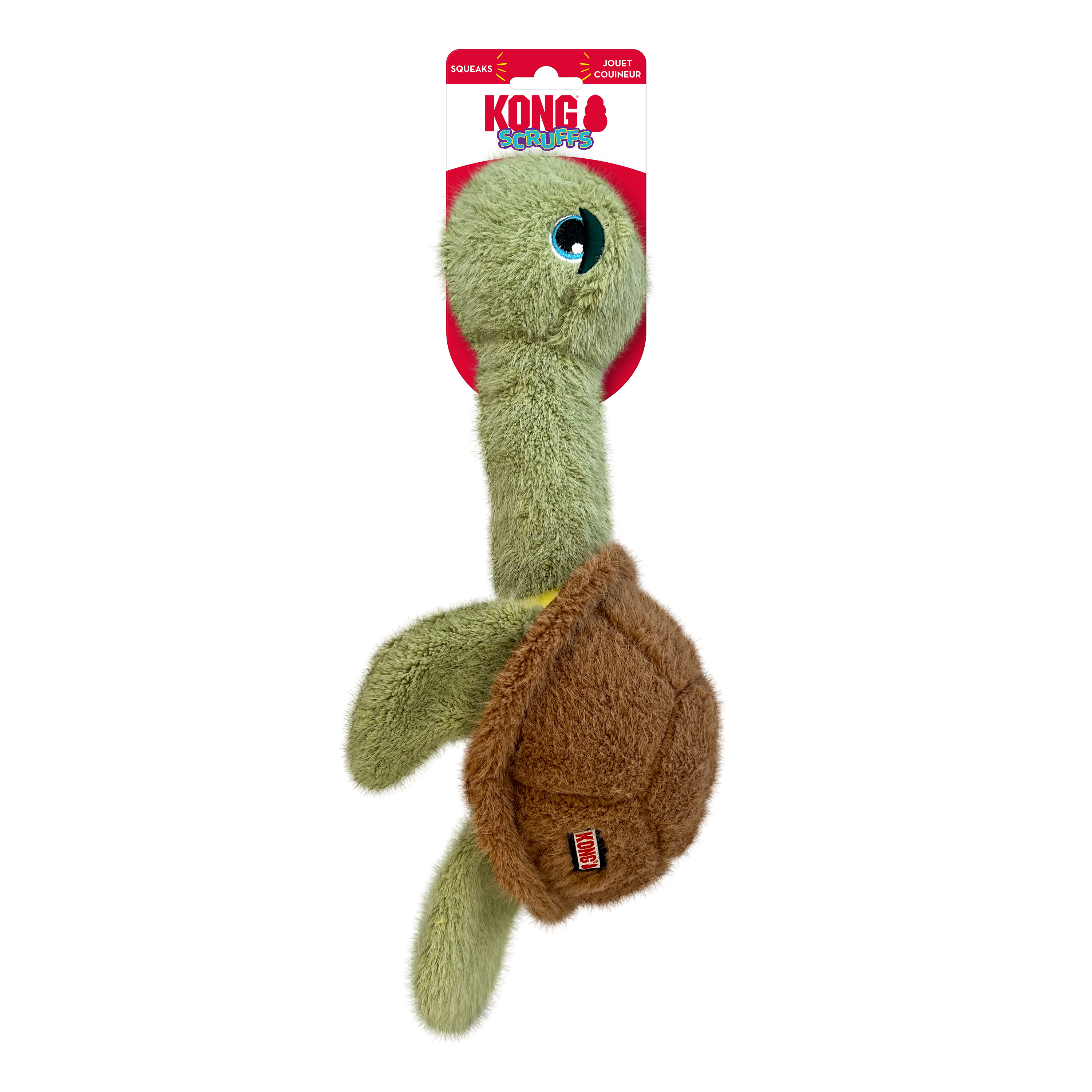 KONG Scruffs Turtle Squeaky Plush Dog Toy - Medium/Large